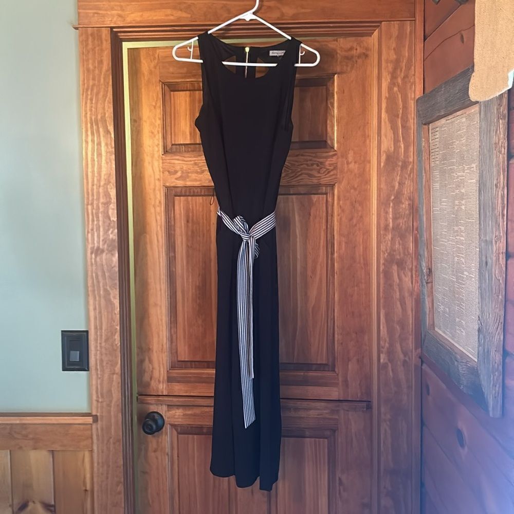 Danny and Nicole Black romper with striped belt
